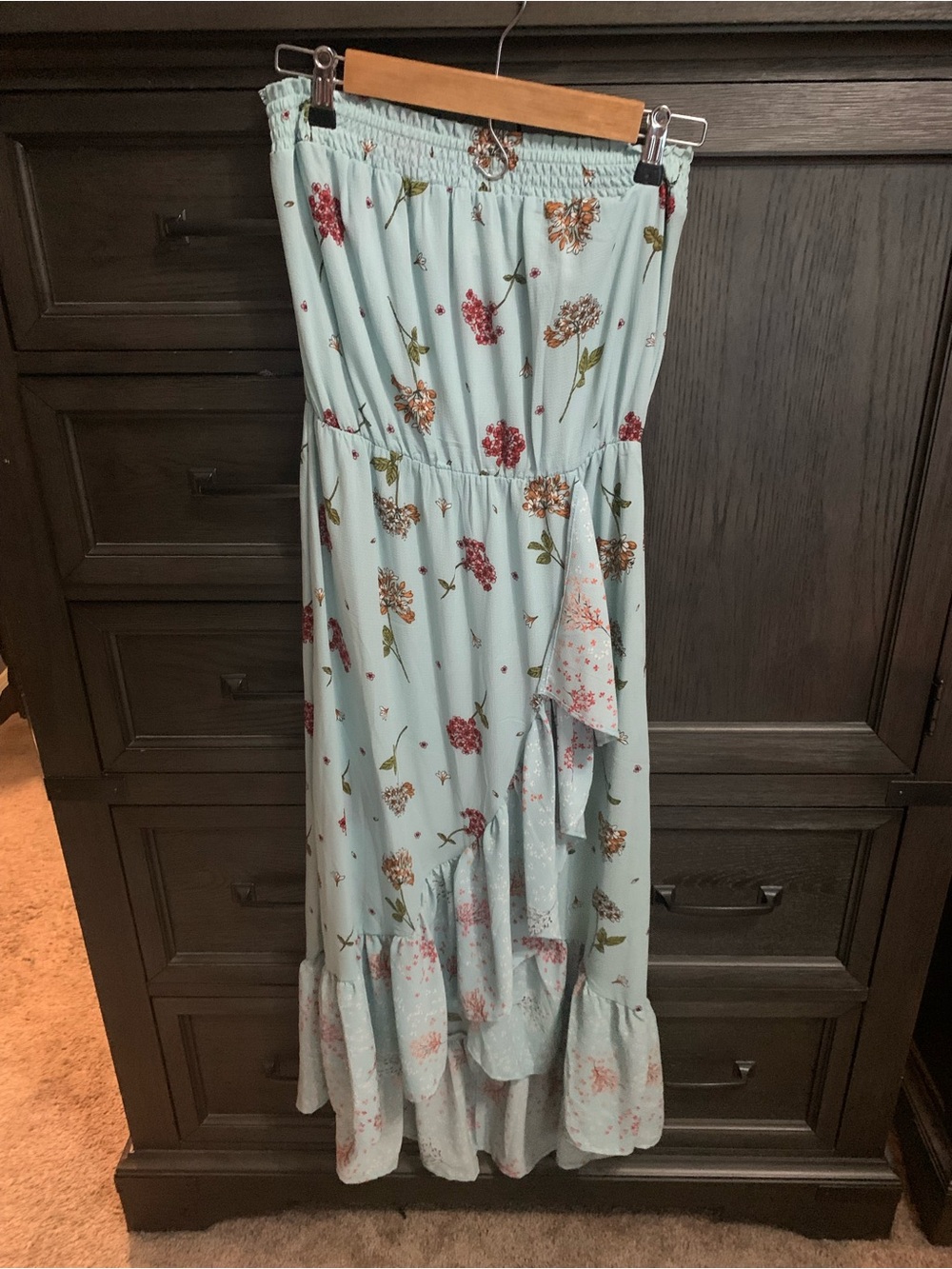Forever 21 Light Blue Floral Maxi Dress
